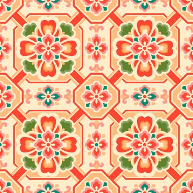 Japon Lüks Çiçeği İşgalci Vektörü Kusursuz Desen