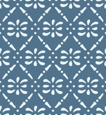 Japon Çiçek Motifi Elmas Vektörü Kusursuz Desen