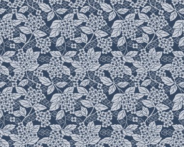 Japanese Pretty Garden Flower Vector Seamless Pattern