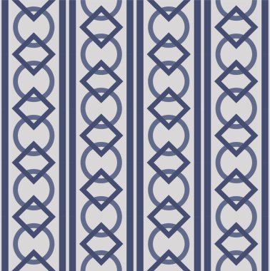 Japon Geometrik Zincir Çizgili Vektör Kusursuz Desen