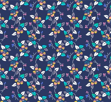 Japon Çiçek Vine Vektörü Kusursuz Desen