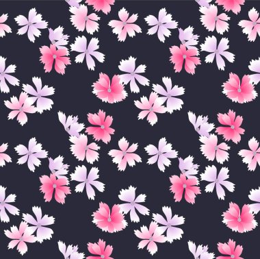 Japon Tatlı Çiçek Sonbahar Vektörü Kusursuz Desen