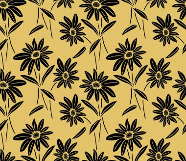 Japanese Wild Flower Leaf Vector Seamless Pattern