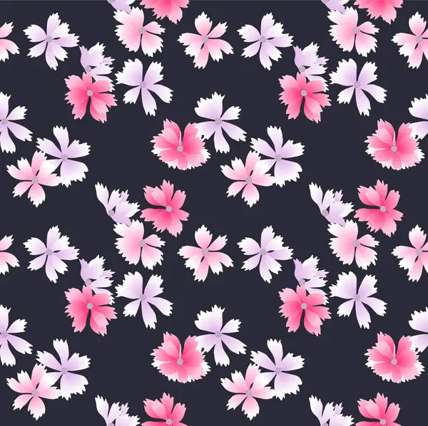 Japon Tatlı Çiçek Sonbahar Vektörü Kusursuz Desen