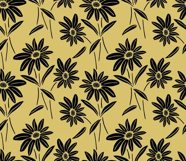 Japanese Wild Flower Leaf Vector Seamless Pattern