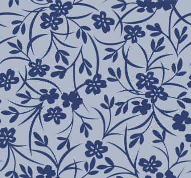 Japanese Pretty Garden Flower Vector Seamless Pattern