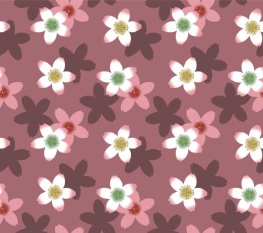 Japon Kiraz Çiçeği Sonbahar Vektörü Kusursuz Desen