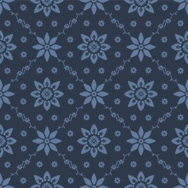 Japon Yıldız Çiçeği Motif Vektörü Kusursuz Desen