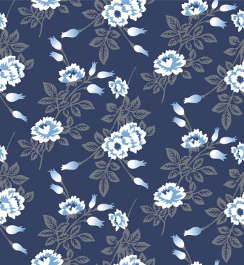 Japon Romantik Buket Vektörü Kusursuz Desen