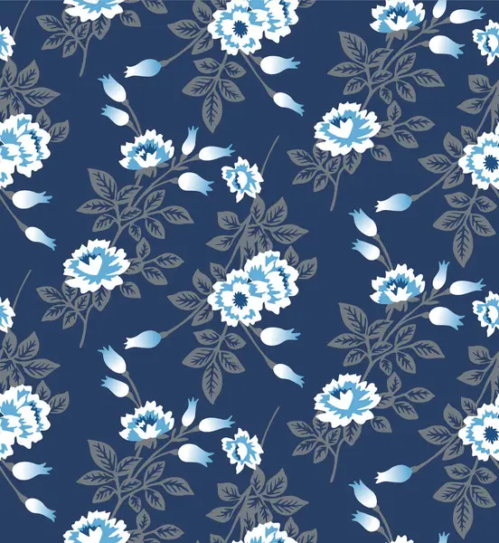 Japon Romantik Buket Vektörü Kusursuz Desen