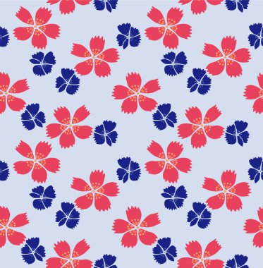 Japon Güzel Çiçek Sonbahar Vektörü Kusursuz Desen