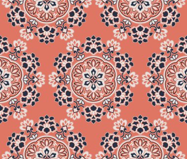 Japon Lüks Çiçek Motif Vektörü Kusursuz Desen