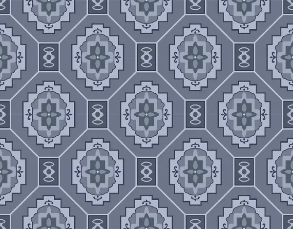 Japon Çiçeği Sekizgen Mozaik Vektörü Kusursuz Desen