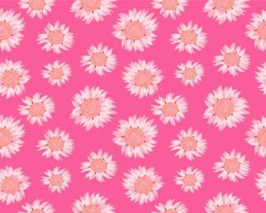 Japon Pembe Çiçek Sonbahar Vektörü Kusursuz Desen