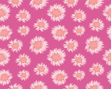 Japon Pembe Çiçek Sonbahar Vektörü Kusursuz Desen