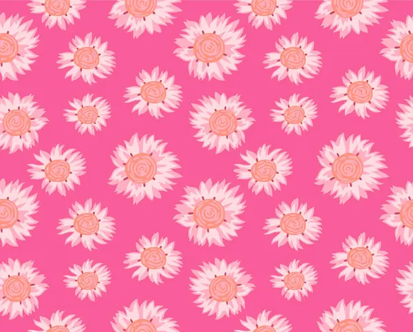 Japon Pembe Çiçek Sonbahar Vektörü Kusursuz Desen