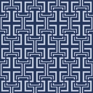 Japon Sınır Çizgisi Mozaik Vektörü Kusursuz Desen