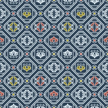 Japon Kelebeği Yaprak Motifi Elmas Vektörü Kusursuz Desen