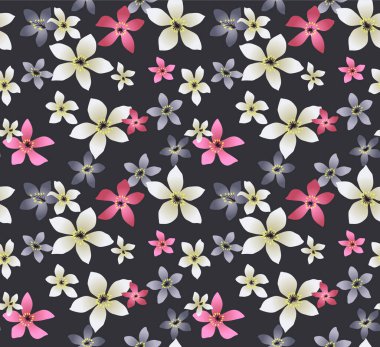 Japon Şirin Çiçek Sonbahar Vektörü Kusursuz Desen