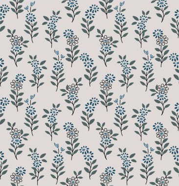 Japon Şirin Çiçek Şubesi Vektörü Kusursuz Desen