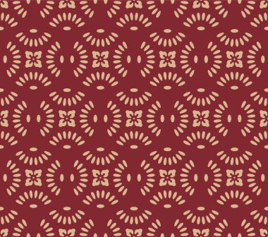 Japon Çiçek Çemberi Topları Vektörü Kusursuz Desen