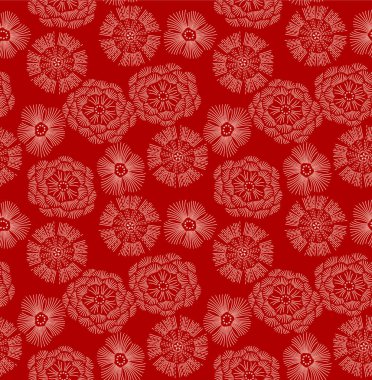 Japon Havai fişek Hattı Çiçek Vektörü Kusursuz Desen