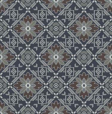 Japon Yıldızı Elmas Çiçek Vektörü Kusursuz Desen