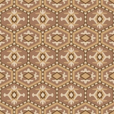 Japon Motifi Altıgen Vektörü Kusursuz Desen