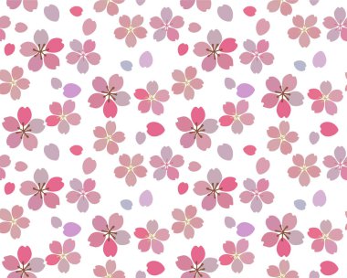 Japon Pembe Kiraz Çiçeği Sonbahar Vektörü Kusursuz Desen