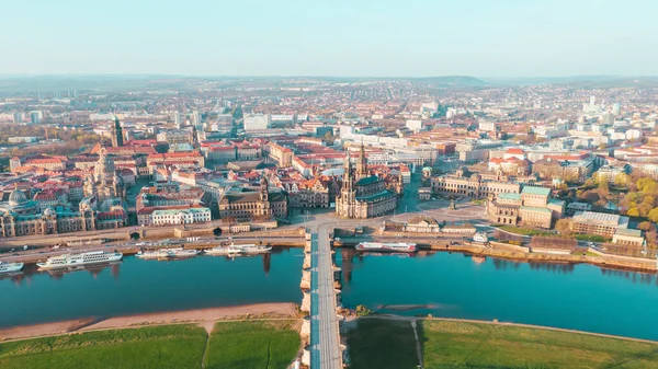 Dresden şehir merkezinin yukarıdan görüntüsü