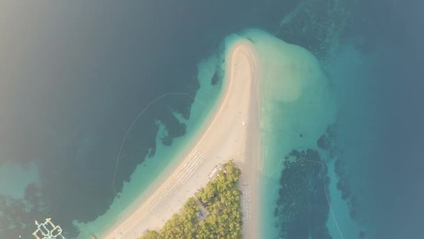 Słynna Plaża Golden Horn Chorwacji Wyspie Brac — Wideo stockowe