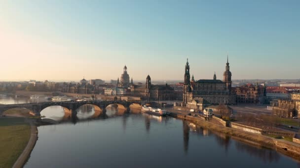 Cidade Dresden Nascer Sol — Vídeo de Stock