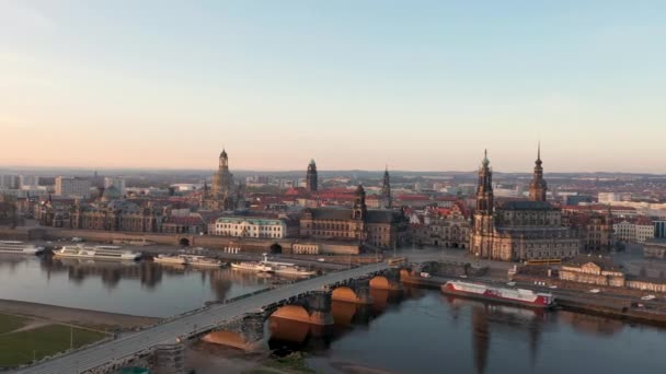 Dresden Şehir Merkezinin Yukarıdan Görüntüsü — Stok video