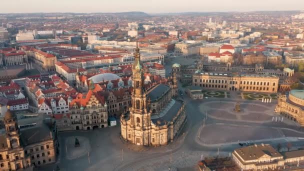 Dresden Şehir Merkezinin Yukarıdan Görüntüsü — Stok video