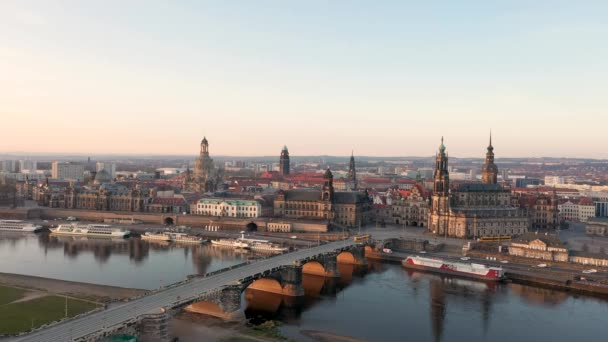Pemandangan Dresden Pusat Kota Dari Atas — Stok Video