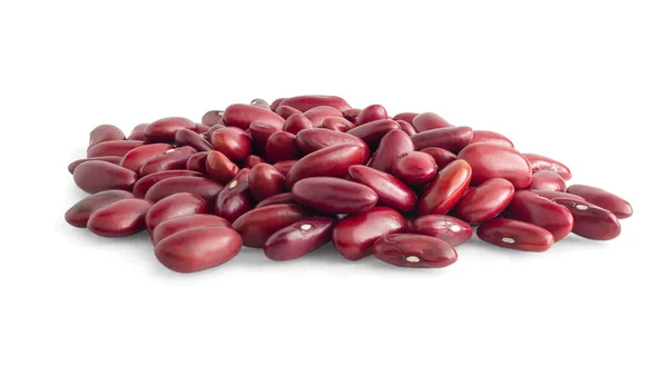 stock image red kidney bean are placed on the white background at the center of the image, front view.