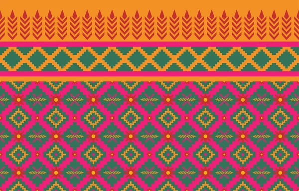 Triangle Geometric Pattern Colorful Tribal Ethnic Texture Style Design Printing — Stok Vektör