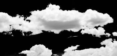 Siyah arkaplan ve dokuda beyaz bulut kesiti.