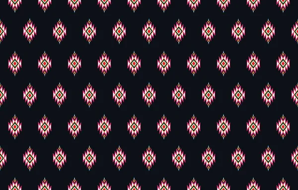 Ikatパターンシームレス 部族の民族の質感 製品に印刷するためのデザイン 背景のための伝統的な スカーフ カーペット バティック 刺繍スタイル ベクトルイラスト — ストックベクタ
