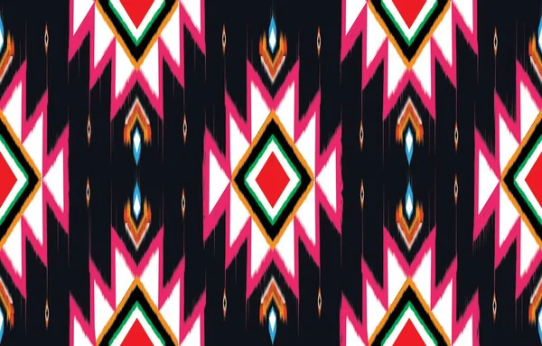 Patrón Ikat Sin Costura Textura Étnica Tribal Diseño Para Imprimir — Archivo Imágenes Vectoriales