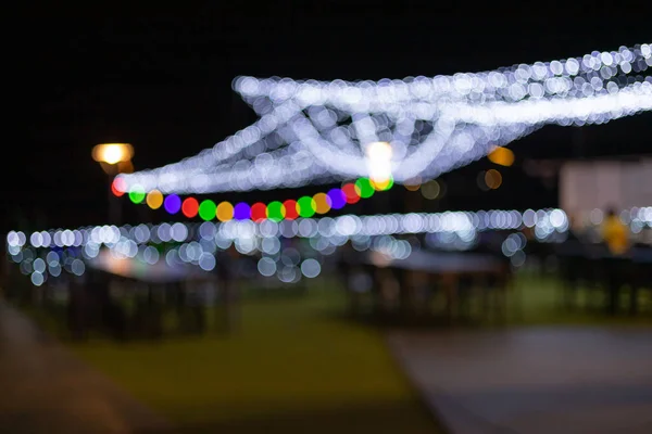 Blurred Images Food Night Market Streets Party Park Bokeh Light — Foto Stock