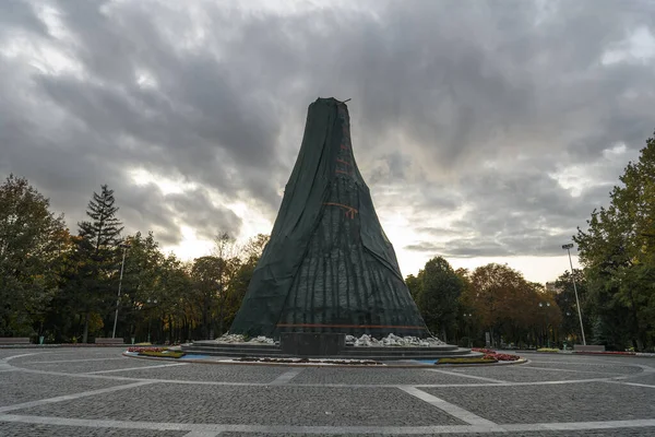 Monument Van Taras Shevchenko Beschermd Door Zandzakken Van Mogelijke Verwoestingen — Stockfoto