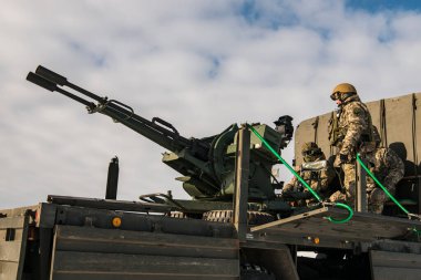  Ukrayna Silahlı Kuvvetleri 'nin bir hava savunma birimi, İHA avcıları olarak adlandırılıyor, Ukrayna' nın kuzey sınırı yakınlarında, 7 Şubat 2023. Yüksek kalite fotoğraf
