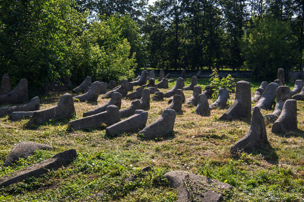 The old Jewish cemetery in Berdychiv, Ukraine, July 2023. High quality photo
