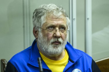 Ukrainian business tycoon and one of most prominent billionaires of Ukraine Ihor Kolomoisky appears at a court session about a preventive measure against him in Kyiv September 2, 2023. High quality clipart