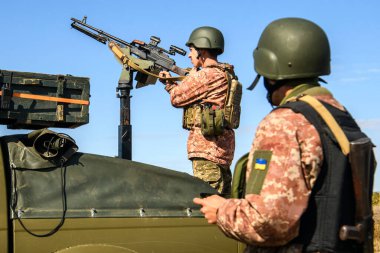  An air defense unit of the Ukrainian Armed Forces, called drone hunters, at position in Odesa region of Ukraine, October 10, 2023. High quality photo clipart
