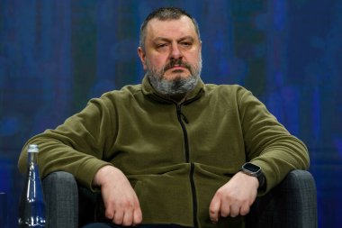 Ukrayna Dış İstihbarat Başkanı Oleksandr Lytvynenko Ukrayna 'ya katılıyor. Yıl 2024, Ukrayna, Kyiv 'de, 25 Şubat 2024. Yüksek kalite fotoğraf