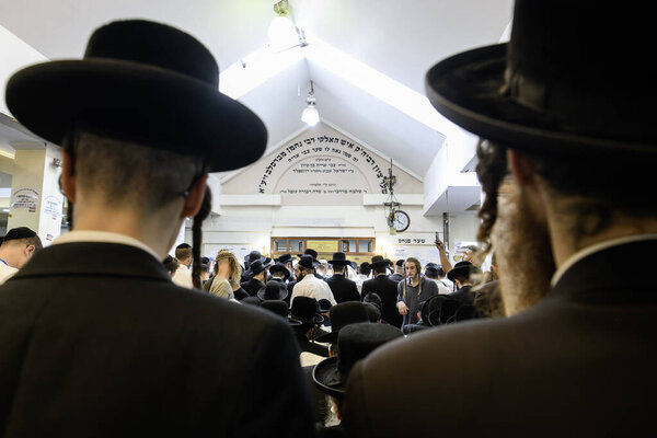 Ultra-Orthodox Jewish Hasids pilgrims pray near the tomb of Rabbi Nachman on the eve of Rosh Hashanah holiday, Jewish New Year, amid Russia continues the war in Ukraine. Uman, Ukraine 15-09-2023