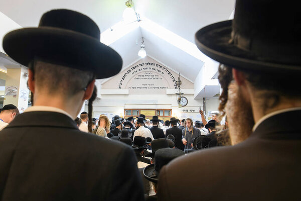 Ultra-Orthodox Jewish Hasids pilgrims pray near the tomb of Rabbi Nachman on the eve of Rosh Hashanah holiday, Jewish New Year, amid Russia continues the war in Ukraine. Uman, Ukraine 15-09-2023