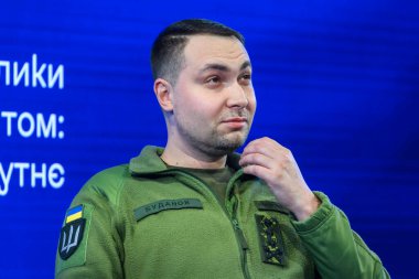 Ukrayna Askeri İstihbarat Şefi Kyrylo Budanov, Rusya 'nın Ukrayna' ya saldırısına devam ettiği 27 Mart 2024 tarihinde Ukrayna 'nın başkenti Kyiv' de düzenlenen 2024 Kyiv Stratcom Forumuna katılıyor.. 